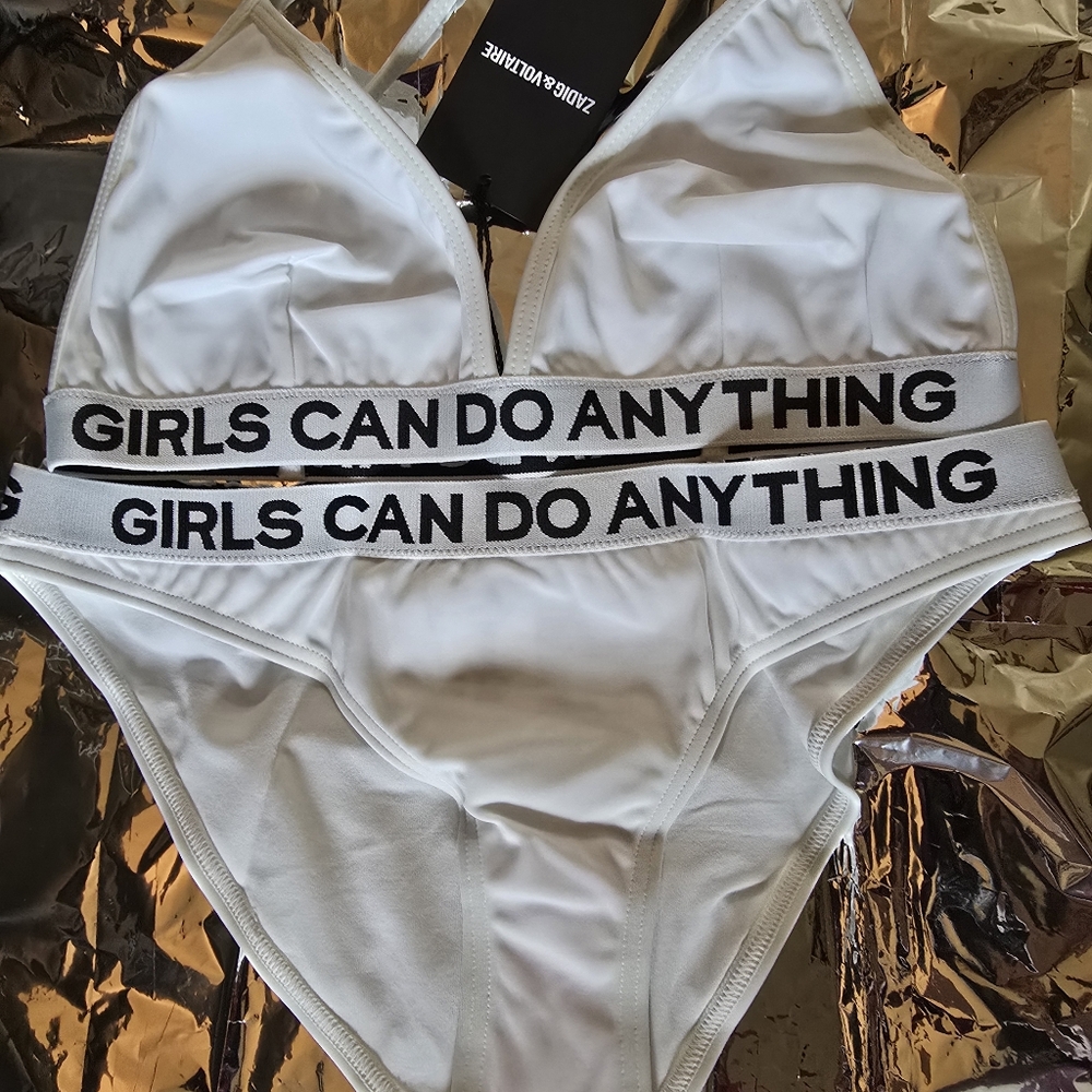 Zadig & Voltaire White Bikini with Empowering Band